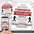 customizable color changing baseball fundraiser flyers bundle